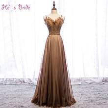 He's Bride New Brown Strapless V-Neck A-Line Crystal Beading Sleeveless Formal Evening Simple Sweetheart Elegant  Dress Party 2024 - buy cheap