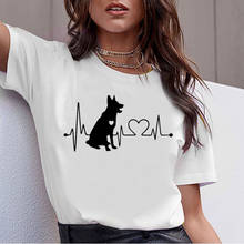 Женская милая футболка в стиле Харадзюку с собакой, футболка питбулл, топ, женская футболка с таксой, Мопсом, забавная футболка, одежда для пар 2024 - купить недорого