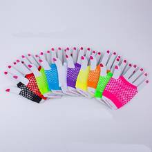 Nylon Colored Fingerless Fishnet Gloves for 80s Party Supplies and Costume Accessories Pink Short Fishnet Gloves Party Accessory 2024 - buy cheap