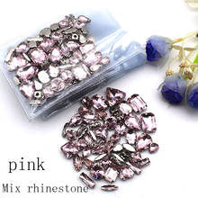 Pink Garment Rhinestones Mix Shape&Size Crystals Fancy Glass Diamond Silver Claw Sew On Gems For Dress Wedding Jewelry Accessory 2024 - buy cheap