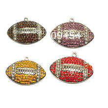 (Choose Color First) 50mm*35mm  10pcs/lot Antique Silvery Football  Pendant 2024 - buy cheap