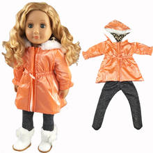 Одежда для кукол 18 дюймов, зимнее длинное пальто, есть на 43 см, Одежда для кукол новорожденных, комплект одежды для девочек, подарок 2024 - купить недорого