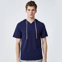Мужская футболка с коротким рукавом, черная свободная футболка в стиле хип-хоп, уличный стиль, свитер с капюшоном для мужчин, Новинка лета 2021 2024 - купить недорого