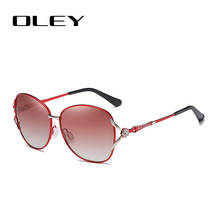 Buy OLEY Brand Black Polarized Sunglasses Women Classic Butterfly Polaroid  Lens Stainless Steel Half Frame Frame Sun glasses Y0399 in the online store  OLEY Official Store at a price of 23.88 usd