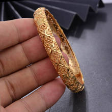 Wando-brazaletes de Dubai para hombre y mujer, pulsera de color dorado de 6cm de diámetro árabe, joyería clásica Vintage, regalo de joyería de África, 1 ud. 2024 - compra barato