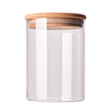 Герметичная стеклянная банка с бамбуковой деревянной крышкой, контейнер для хранения продуктов, контейнер для рассыпного чая, кофейных зерен 2024 - купить недорого