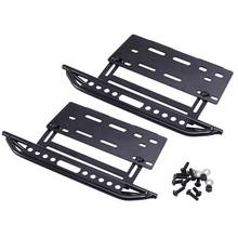 Lado de metal passo lado pedal pé-placa sliders para 1/10 rc rastreador axial scx10 scx10 ii 90046 jeep wrangler escudo 2024 - compre barato