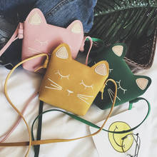 New Children's Coin Purse Handbags Baby Girls Cat Mini Shoulder Bag Cute Princess Messenger Bags Faux Suede Small Bags for Kids 2024 - buy cheap