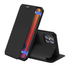 Роскошный Магнитный кожаный мягкий чехол из ТПУ для IPhone 11Pro 12 Pro Max идеальный сенсорный флип-чехол для телефона IPhone 8 7 Plus X XS XR Max 2024 - купить недорого