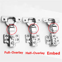 1Pcs Cabinet Hinge Stainless Steel Cupboard Door Hinges Wardrobe Damper Closer Kitchen Furniture Full-Overlay Half Overlay Embed 2024 - buy cheap