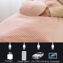 Manta de calentamiento eléctrico por USB, chal de calefacción móvil para hombro, cuello, 72x115cm, 5V, 4W, chal calentado suave 2024 - compra barato