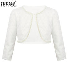 Baby Girl Jacket Long Sleeve Lace Beaded Bolero Shrug Cardigan Top Spring Fashion Wedding Party Kids Girls Short Coat Outerwear 2024 - buy cheap