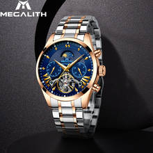 MEGALITH Men 2019 Fashion Automatic Mechanical Men Watch Waterproof Luminous Date Week Moon Phase Watches Sport Tourbillon Clock 2024 - buy cheap