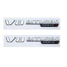 Emblemas cromados V8 para BITURBO 4matic +, insignias de guardabarros para Mercedes AMG 4matic + 2024 - compra barato