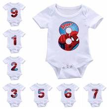 Cartoon Spiderman 1-9 Print Newborn Baby Boys Girls Short Sleeve Rompers Toddler Playsuit Infant Jumpsuit One Pieces Romper Kids 2024 - buy cheap