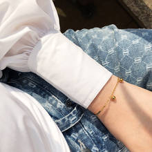 MODAGIRL-pulsera de acero inoxidable para mujer, brazalete ajustable de cuentas doradas, joyería hecha a mano, regalo de amigos 2024 - compra barato