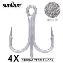 Matte Tin 50pcs/lot Saltwater Fishing Hook High-Carbon Steel 4X Treble Hooks 4/0#-3/0#-2/0#-1/0#-1#-2#-4#-6# High Strength Hooks 2024 - buy cheap