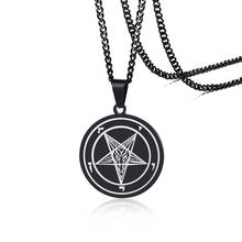Satanic Inverted Pentagram Pendant Gothic Necklace Goat Pendant Satanism Necklace Evil Occult Pentacle Jewelry 2024 - buy cheap