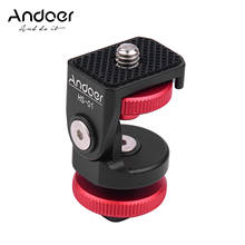 Andoer HS-01 Cold Shoe Mount Adapter Bracket Holder Aluminum Alloy with 1/4 Inch Screw for LED Light Video Monitor DSLR Camera 2024 - compre barato