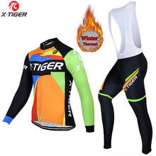 Conjunto de ropa de ciclismo para hombre, Jersey de manga larga y transpirable para montar en bicicleta de montaña, X-TIGER, Invierno 2024 - compra barato