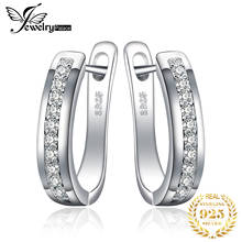 JewelryPalace Channel Eternity 925 Sterling Silver Cubic Zirconia Hoop Earrings for Women Fashion Wedding Bridal Huggie Earrings 2024 - buy cheap