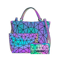 Светящаяся сумка bao с геометрическим узором для женщин, набор стеганых сумок на плечо, складной тоут, Женская сумочка, чемоданчик, 2021 2024 - купить недорого