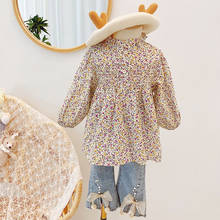 Camisa Floral suave y transpirable para niña, camisa de manga larga para niño, ropa para niña, blusa informal para niño pequeño 2024 - compra barato