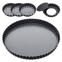 Sartén antiadherente para Quiche, sartén para tarta con fondo suelto extraíble, bandeja redonda para hornear pasteles, utensilios de cocina 2024 - compra barato