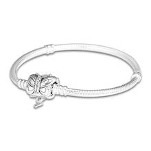 Momentos bracelete de prata 925, pulseira decorativa com fecho borboleta para mulheres pulseiras para fazer jóias diy 2024 - compre barato