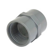32mm 1" PT Female Thread PVC Straight Pipe Tube Adapter Connector Gray 2024 - buy cheap