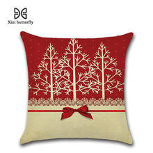 Christmas Gift Pillowcase Cotton Linen Throw Pillow Red Sofa Cushion Cover Home Decor Wedding Decoration Pillow Case 2024 - buy cheap