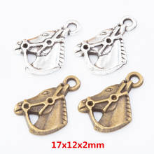 60 pieces of retro metal zinc alloy horse pendant for DIY handmade jewelry necklace making 7791 2024 - buy cheap