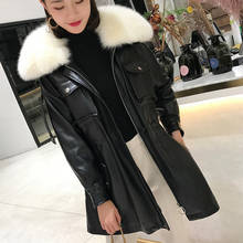 Jaqueta de couro legítimo casaco de inverno para mulheres jaqueta de couro de ovelha real roupas femininas 2020 veste femme 17888 yy1041 2024 - compre barato