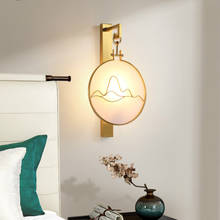 Candelabros de pared de pintura china para el hogar, lámpara de pared de cobre para sala de estar, muebles de dormitorio, iluminación led de pared E14 2024 - compra barato