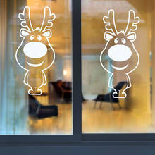 Милые наклейки на стену с большим носом и оленем, рождественские наклейки, украшение для дома, настенные наклейки, наклейки на стекло, окно, наклейки из искусственного ПВХ 2024 - купить недорого
