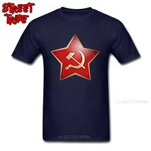 Футболка Slim Fit с логотипом, футболка C P Red Star Print, брендовая новая мужская футболка CCCP Symbol, одежда, Уникальные топы, советские тенниски 2024 - купить недорого