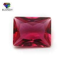 Gemas de piedras de vidrio sintético para joyería, gemas de cristal rojo y rosa, forma rectangular, 3x5 ~ 10x12mm, envío gratis 2024 - compra barato