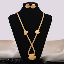 24K Gold Color Dubai Jewelry Sets For Women African bridal Wedding  jewelry set party Necklace earrings ring jewelry set 2024 - buy cheap