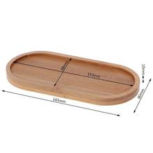 Oval Shape Bamboo Wood Saucer Plant Tray Mini Plant Flower Pot Stand Favor Succulent Pot Tray Simple Elegant Design Home Decor 2024 - buy cheap