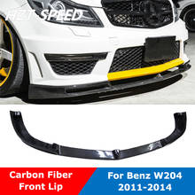 V estilo fibra de carbono labio delantero parachoques Spoiler difusor para Mercedes Benz W204 Clase C C63 AMG MODIFICACIÓN DE COCHE 2011-2014 2024 - compra barato