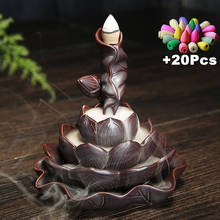 +20Pcs Incense Cones Handmade Retro Lotus Backflow Incense Burner Waterfall Incense Burner Censer Lucky Zen Home Decorations 2024 - buy cheap