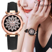 Vansvar Luxury Women Watches Fashion Elegant Leather Strap Ladies Wristwatch Flower Starry Sky Quartz Watch Montre Femme #W 2024 - buy cheap