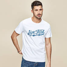 KUEGOU 2021 летняя 100% хлопковая белая футболка с принтом Мужская футболка брендовая футболка с коротким рукавом модные топы размера плюс 3311 2024 - купить недорого