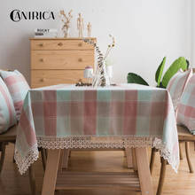 CANIRICA Pink Tablecloth Stripes Table Cloth Rectangular Lace Dining Table Cover Picnic Mat Waterproof Tafelkleed Home Decor 2024 - buy cheap