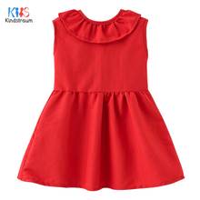 2020 verão vestido da menina do bebê princesa sólido plissado colarinho laço vestido meninas da criança sem mangas roupas vestidos sem costas dc266 2024 - compre barato