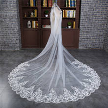 Romantic 3 M Wedding Veil Cathedral One Layer Lace Appliqued Long Bridal Veils With Comb Woman Marry Gifts 2022 New Accessories 2024 - buy cheap