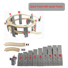 One Set Plastic Spiral Tracks Train Track Railway Accessories Bridge Piers Wood Bang S Track Compatibel All Wood Track Thom as B 2024 - buy cheap