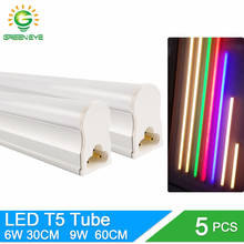 GreenEye 5 unids/lote LED integrado T5 luz 220v 0,3 m 6W/0,6 m 9W lámpara de tubo T5 fría LED blanco cálido luces fluorescentes de 9W 2024 - compra barato