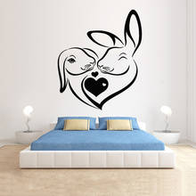 Abstrato coelho parede decalque casal quarto cabeceira fundo decoração animais amor berçário vinil janela adesivos de parede 3590 2024 - compre barato