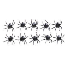 Araña falsa pequeña de plástico negro, juguetes de broma divertida, accesorios realistas, arañas decorativas de Halloween, 4,5 cm, 5 unids/lote 2024 - compra barato